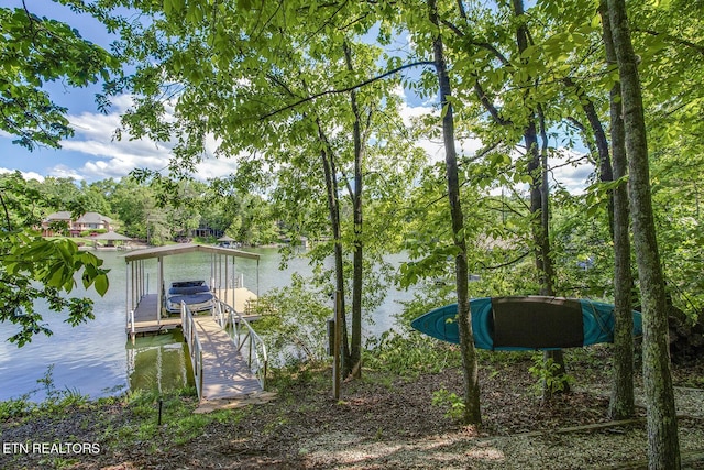 401 Shawnee Pl, Loudon, TN 37774 - dock area with a water view and view of wooded area
