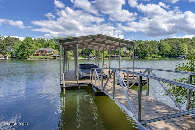 401 Shawnee Pl, Loudon, TN 37774 - dock area with a water view and boat lift