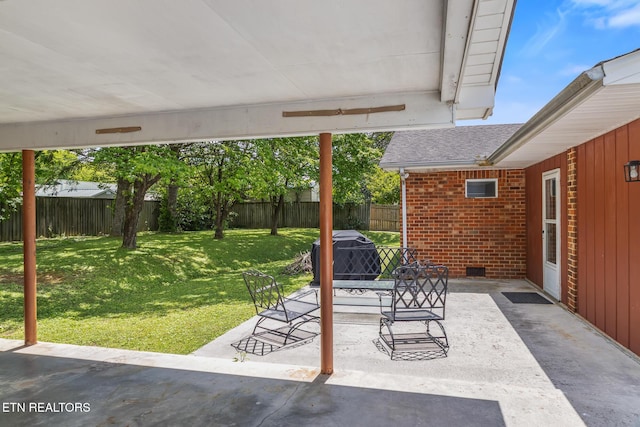 513 Long Mill Rd, Athens, TN 37303 - fenced backyard with a patio area and a grill
