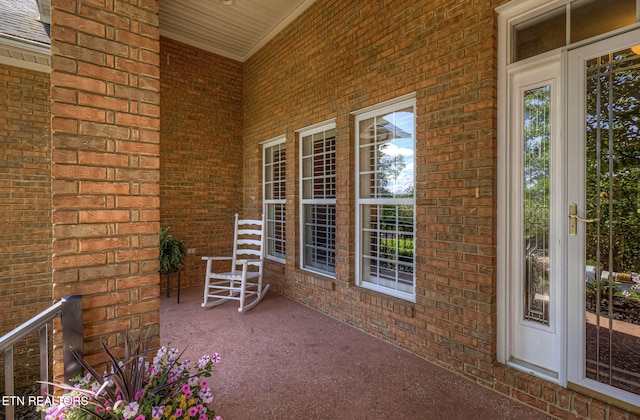 view of patio featuring covered porch