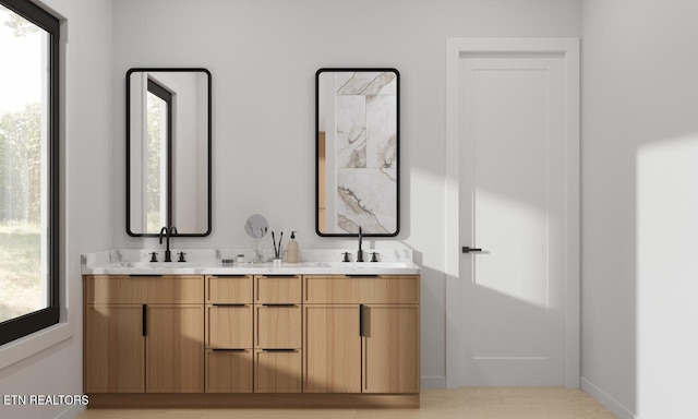 7814 S Northshore Dr, Knoxville, TN 37919 - full bathroom featuring double vanity and baseboards