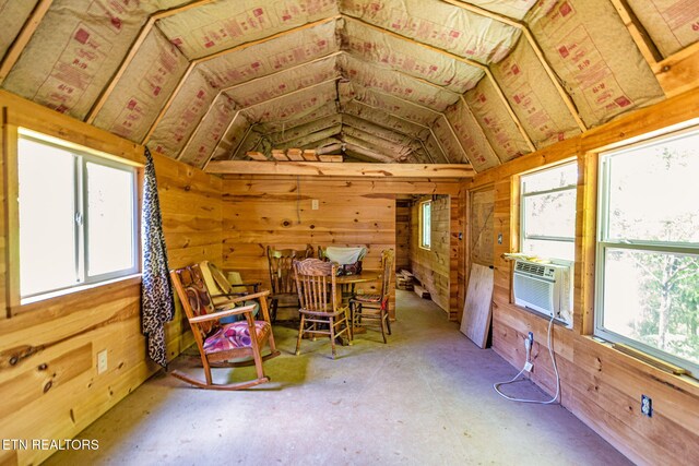 776 Salem Valley Rd, Ten Mile, TN 37880 - unfurnished sunroom featuring vaulted ceiling and cooling unit