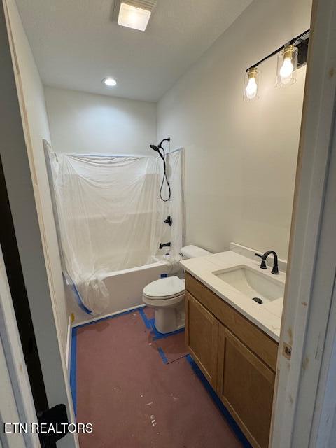 273 Sugar Maple Ct, Madisonville, TN 37354 - bathroom featuring tub / shower combination, vanity, and toilet