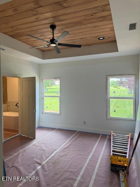273 Sugar Maple Ct, Madisonville, TN 37354 - unfurnished bedroom featuring wood ceiling, baseboards, and a raised ceiling