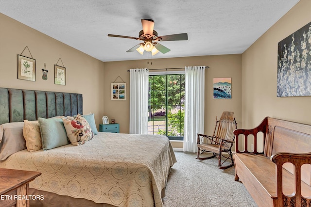 714 Cambridge Crest Ln, Knoxville, TN 37919 - bedroom with carpet flooring, a textured ceiling, and ceiling fan