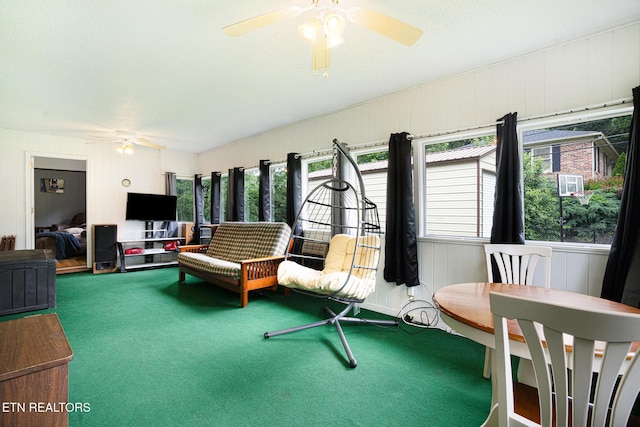 8000 Berkshire Blvd, Powell, TN 37849 - living area featuring ceiling fan, carpet floors, and plenty of natural light