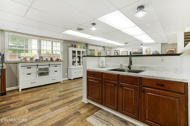 8000 Berkshire Blvd, Powell, TN 37849 - kitchen with a sink, wood finished floors, and a paneled ceiling