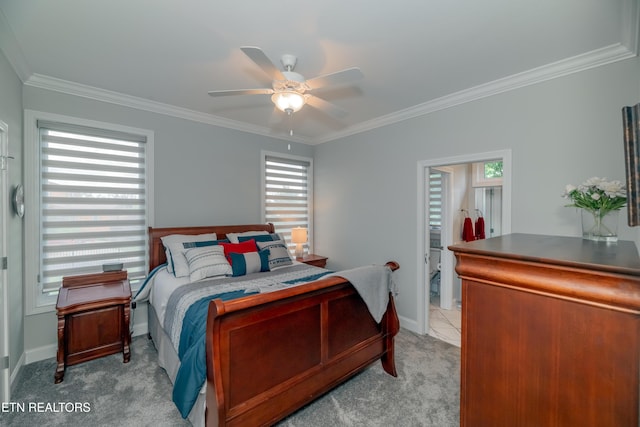 109 Niwodihi Trl, Vonore, TN 37885 - bedroom featuring multiple windows, ornamental molding, light carpet, and baseboards