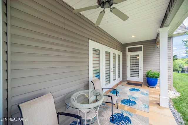 109 Niwodihi Trl, Vonore, TN 37885 - view of patio with french doors and ceiling fan