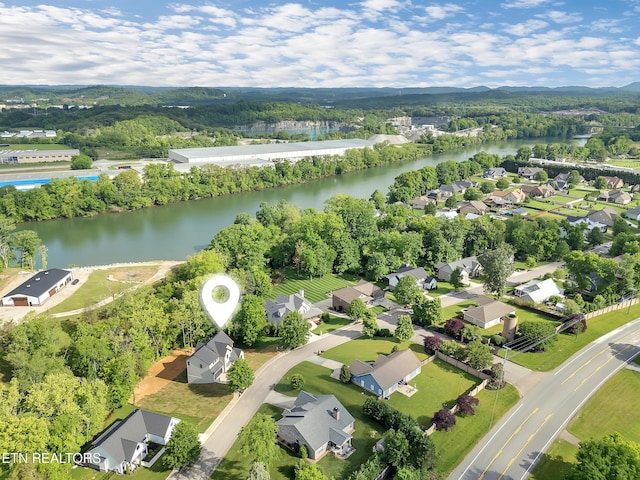 1715 Serene Cove Way, Knoxville, TN 37920 - aerial perspective of suburban area with a nearby body of water and a forest