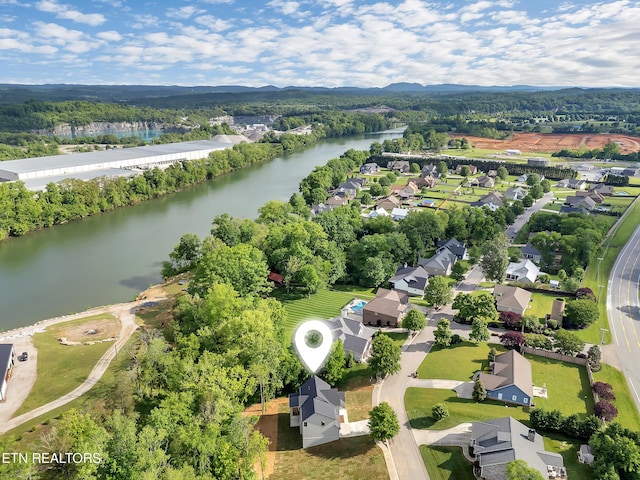 1715 Serene Cove Way, Knoxville, TN 37920 - aerial perspective of suburban area with a water and mountain view