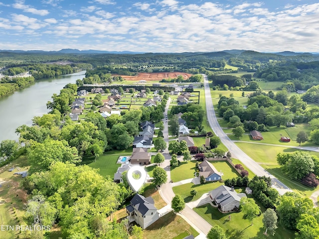 1715 Serene Cove Way, Knoxville, TN 37920 - aerial perspective of suburban area featuring a water and mountain view