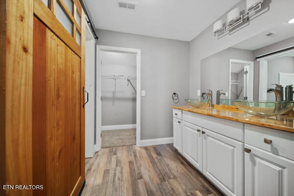 3966 Mountain Vista Rd, Knoxville, TN 37931 - bathroom with wood finished floors, baseboards, and vanity
