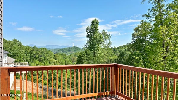 3966 Mountain Vista Rd, Knoxville, TN 37931 - wooden deck featuring a wooded view
