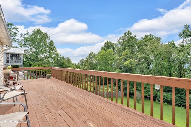 4820 Edens View Rd, Kingsport, TN 37664 - wooden deck with a lawn