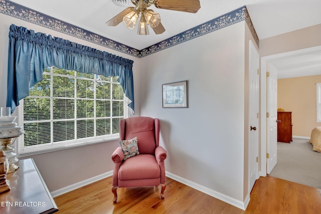 4820 Edens View Rd, Kingsport, TN 37664 - sitting room with healthy amount of natural light, wood finished floors, and ceiling fan