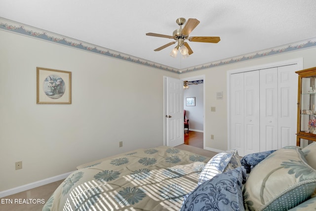 4820 Edens View Rd, Kingsport, TN 37664 - bedroom featuring carpet, a closet, and ceiling fan