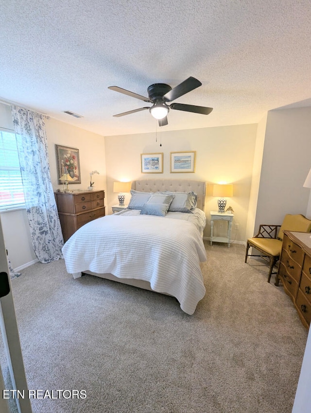 131 Chestnut Hill Rd, Oak Ridge, TN 37830 - bedroom featuring carpet floors, a textured ceiling, a ceiling fan, and baseboards