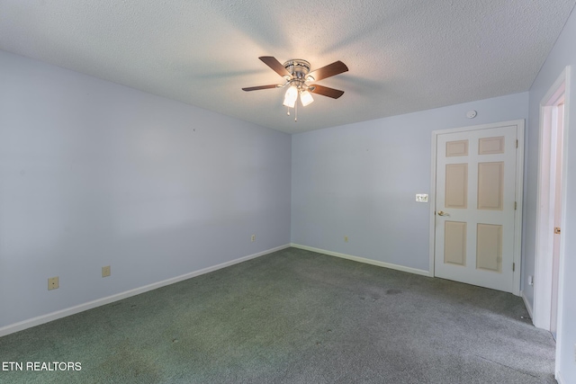 122 Mariners Dr, Crossville, TN 38558 - empty room featuring a ceiling fan, carpet floors, baseboards, and a textured ceiling