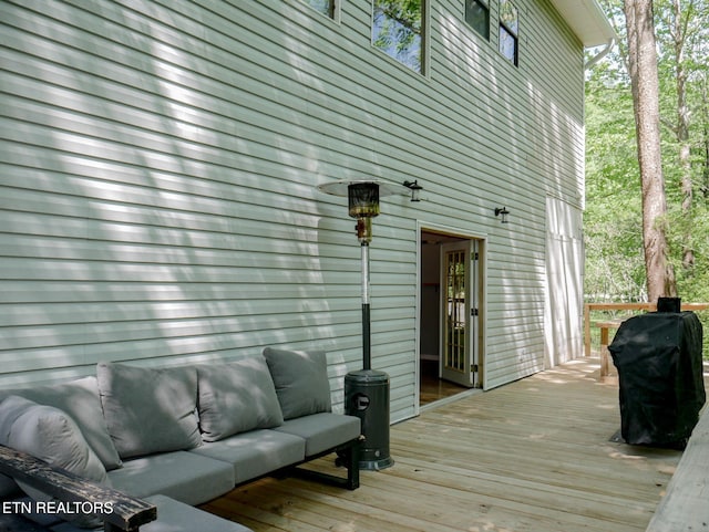 643 Airport Rd, Oakdale, TN 37829 - wooden deck with an outdoor hangout area and grilling area