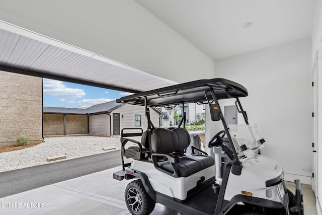 exercise area with a garage