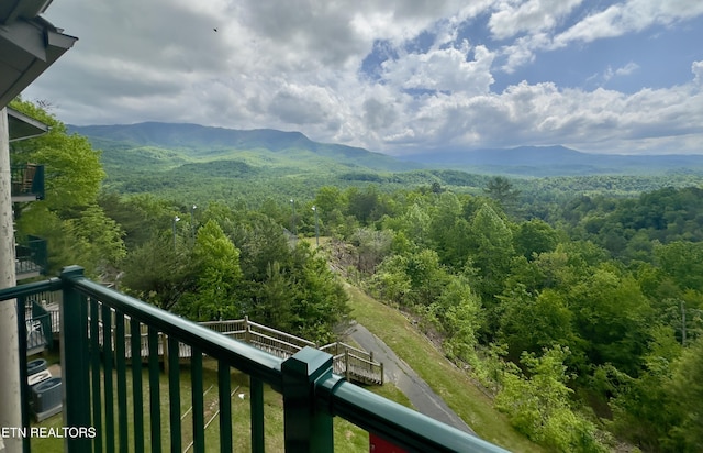 mountain view with a forest