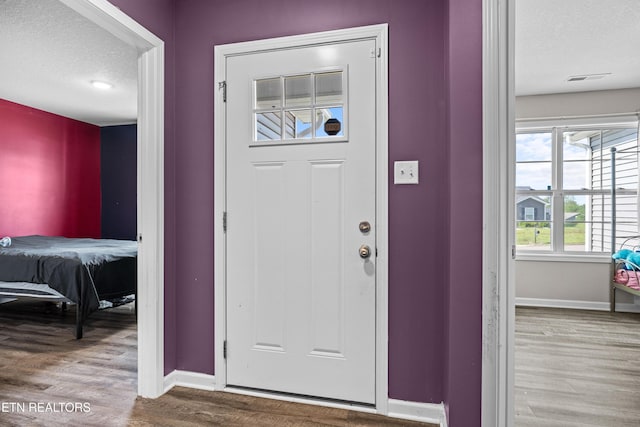 350 Hartfield Ln, Loudon, TN 37774 - foyer entrance featuring baseboards, a textured ceiling, and wood finished floors