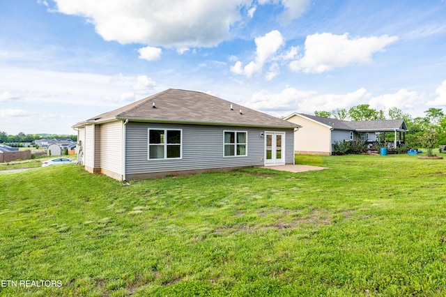 350 Hartfield Ln, Loudon, TN 37774 - rear view of property with a yard, a patio area, and french doors