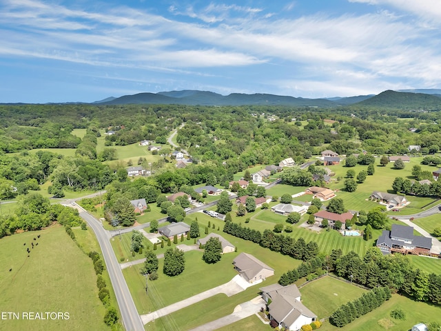 drone / aerial view of a mountainous background