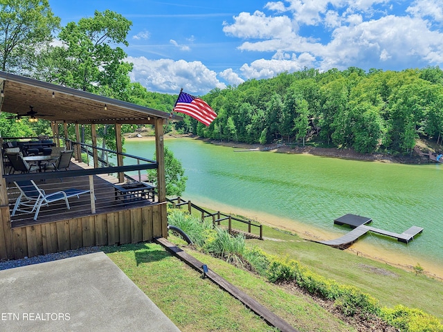 dock featuring a water view