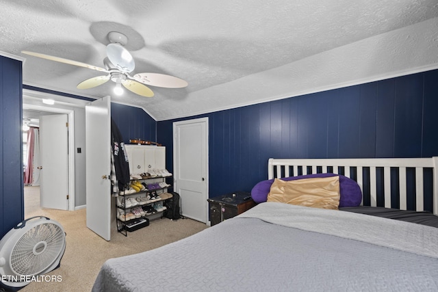 313 Lamar Ave, Clinton, TN 37716 - carpeted bedroom with a textured ceiling and ceiling fan
