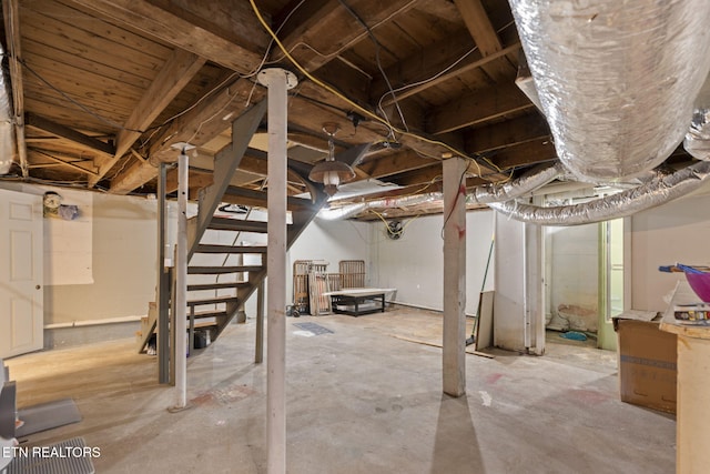 313 Lamar Ave, Clinton, TN 37716 - unfinished basement featuring stairs
