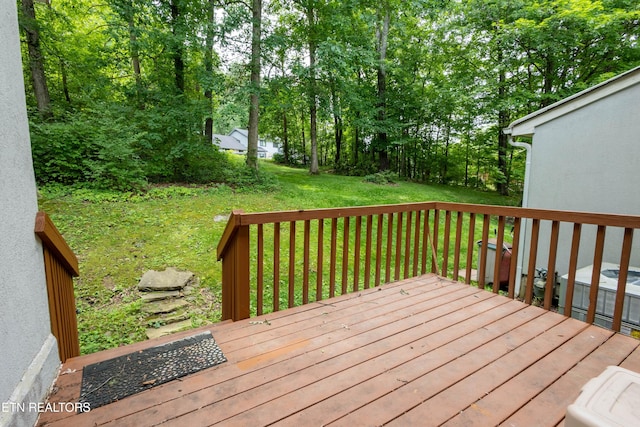 119 Hanover Pl, Oak Ridge, TN 37830 - wooden terrace with a lawn and central air condition unit