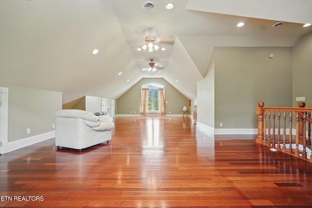 6005 Powell Valley Rd, Big Stone Gap, VA 24219 - bonus room with wood finished floors, lofted ceiling, a ceiling fan, baseboards, and recessed lighting