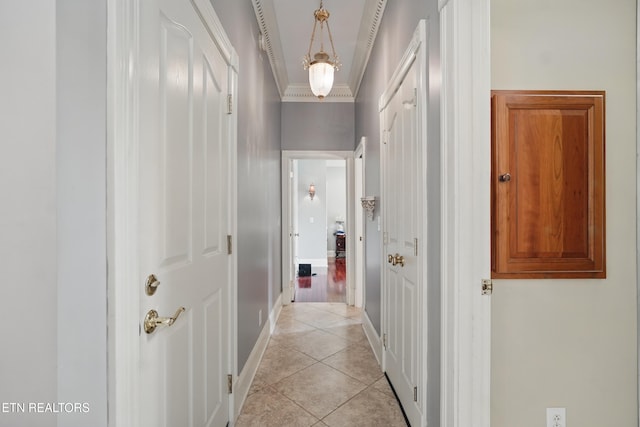 6005 Powell Valley Rd, Big Stone Gap, VA 24219 - corridor featuring light tile patterned floors, crown molding, and baseboards
