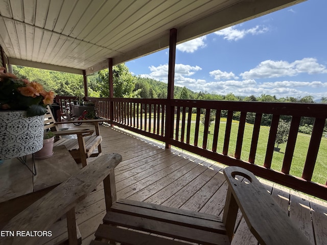 332 Tomlinson Rd, Pennington Gap, VA 24277 - wooden terrace featuring a yard