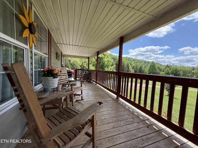 332 Tomlinson Rd, Pennington Gap, VA 24277 - wooden terrace featuring covered porch