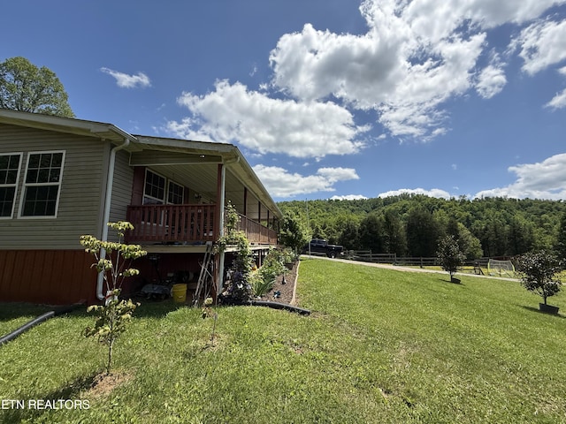 332 Tomlinson Rd, Pennington Gap, VA 24277 - view of grassy yard with a wooden deck