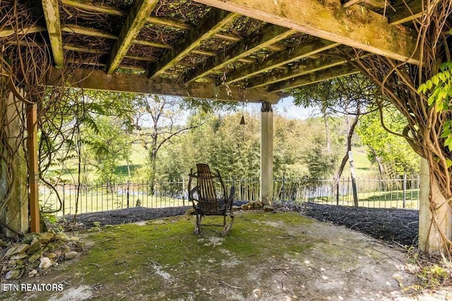 view of yard featuring fence