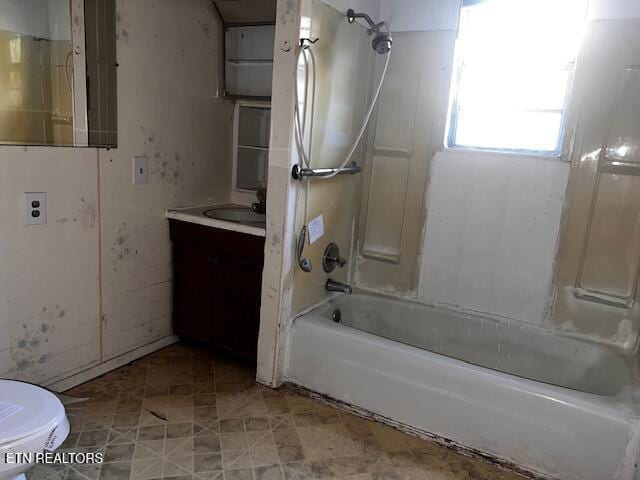 867 Pleasant Ridge Rd, Lafollette, TN 37766 - bathroom with shower / bath combination, vanity, toilet, and tile patterned flooring