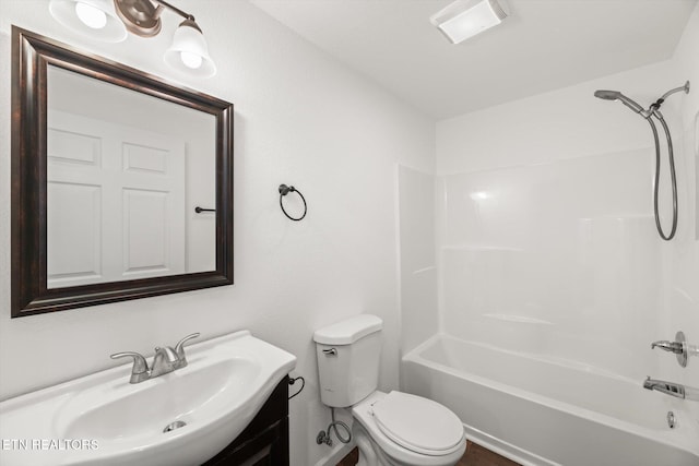 522 Church St, Vonore, TN 37885 - full bathroom featuring toilet, vanity, and shower / washtub combination