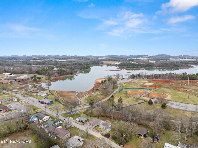 522 Church St, Vonore, TN 37885 - aerial overview of property's location featuring a large body of water and nearby suburban area