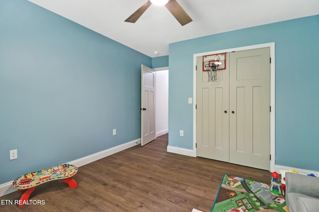 98 Paso Fino Trl, Jamestown, TN 38556 - rec room with ceiling fan, wood finished floors, and baseboards