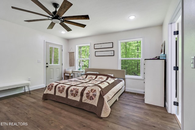 98 Paso Fino Trl, Jamestown, TN 38556 - bedroom with wood finished floors, baseboards, recessed lighting, and ceiling fan