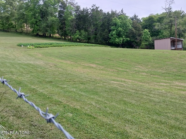 3381 Upper Caney Valley Rd, Tazewell, TN 37879 - view of grassy yard with an outbuilding