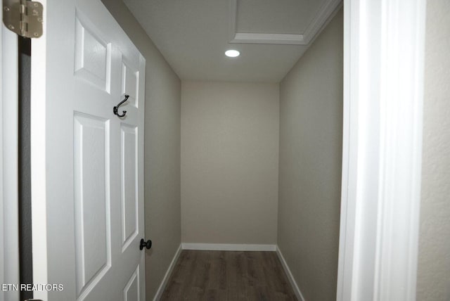 1712 Old Oak Grove Rd, Dandridge, TN 37725 - corridor with dark wood-style flooring, baseboards, and recessed lighting