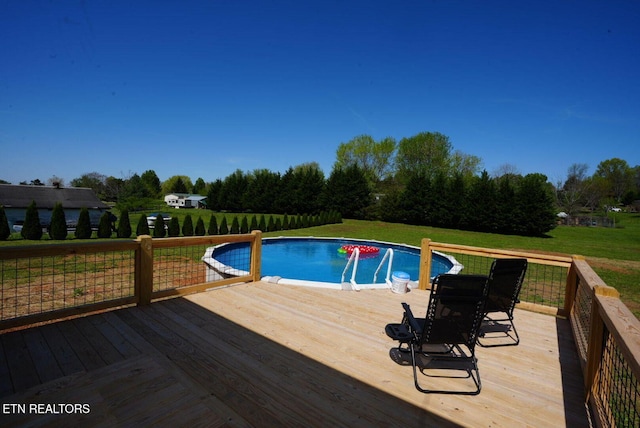 1712 Old Oak Grove Rd, Dandridge, TN 37725 - swimming pool with a wooden deck and a yard