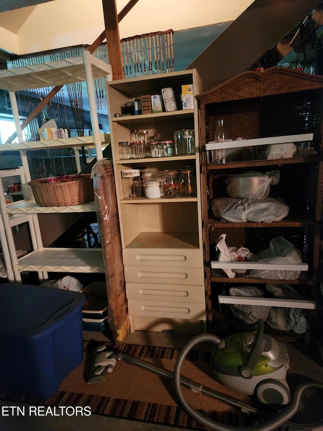 view of storage area