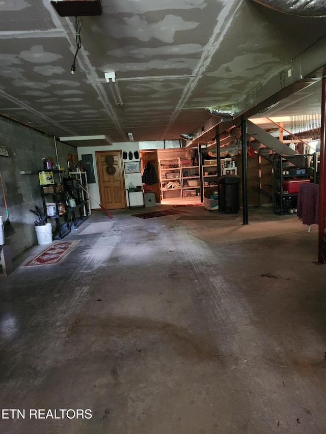 garage featuring electric panel