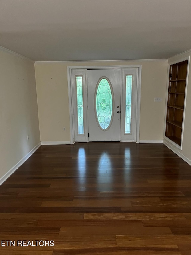 180 Cedar Ln, Jacksboro, TN 37757 - entryway with wood finished floors, baseboards, and crown molding